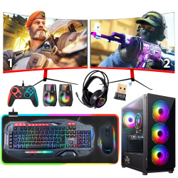 Turbox Tx3814 i5 3470 16GB Ram 512GB M.2 NVMe SSD 4GB GT740 GDDR5 23.6 100Hz Curved Çift Monitör Oem Paket - 1