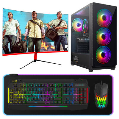 Turbox Tx3976 i7 4770 16GB Ram 512GB NVMe 4GB GTX750Ti GDDR5 27 inç Curved RGB Sistem Oyun Hazır Sistem - 1