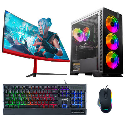 Turbox Tx5070 Intel Core i5 10400F 16GB Ram 512GB SSD 8GB RX580 23.6 Curved Oyun Hazır Sistem - 1