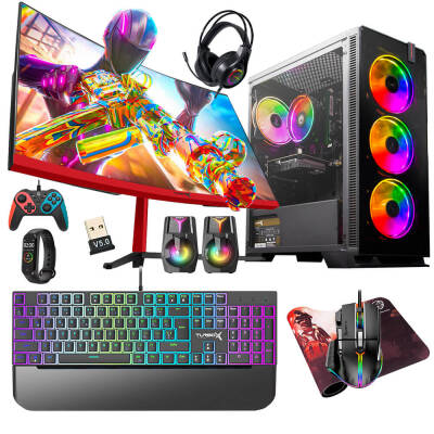 Turbox Tx5122 Intel Core i5 7400 16GB Ram 512GB SSD 8GB RX580 GDDR5 23.6 Curved Oyun Hazır Sistem - 1