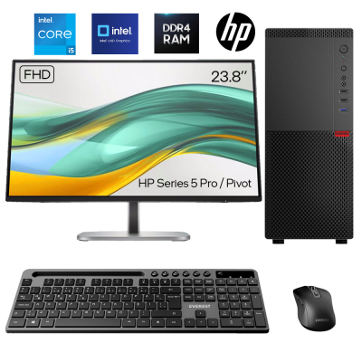 Turbox Tx6123 i5 9400 32GB DDR4 1TB SSD 23.8 IPS Pivot HP SERIES 5 PRO FHD Kurumsal Ofis Hazır Sistem - 1