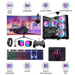 Turbox Tx6391 Ryzen 5 5500 32GB 1TB NVMe SSD 8GB RX580 23.8 Curved Monitör Oem Paket - Turbox