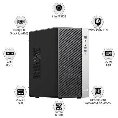 Turbox Tx6631 Intel Core i7 3770 16GB Ram 256GB SSD Oem Paket - 1