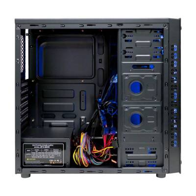 Turbox X8 3x Blue Fan USB 2.0 250W 300W mATX Gaming Bilgisayar Kasası - 2