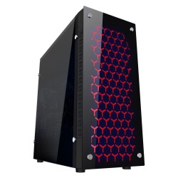 Turbox X8 3x Red Fan USB 2.0 250W 300W mATX Gaming Bilgisayar Kasası - 1