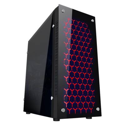 Turbox X8 3x Red Fan USB 2.0 250W 300W mATX Gaming Bilgisayar Kasası - 1