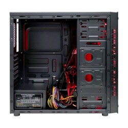 Turbox X8 3x Red Fan USB 2.0 250W 300W mATX Gaming Bilgisayar Kasası - 2