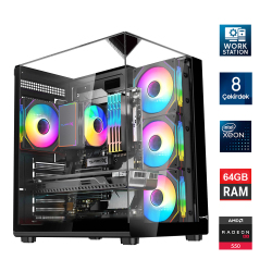 Turbox Xeon E5 2637 v4 Server İşlemcili 8 Çekirdek 64GB DDR4 1TB NVMe RX550 Workstation Oem Paket - Turbox