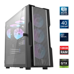 Turbox Xeon E5 2670 v2 Çift İşlemcili 40 Çekirdek 128GB 1TB NVMe 4GB GTX1050Ti Workstation Oem Paket - 1