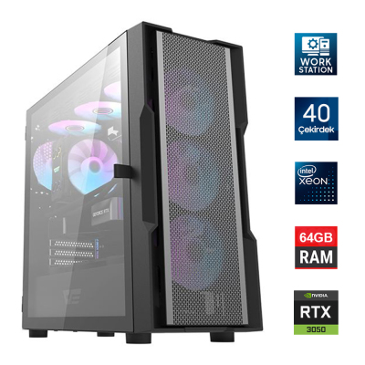 Turbox Xeon E5 2670 v2 Çift İşlemcili 40 Çekirdek 64GB 1TB NVMe RTX3050 Workstation Oem Paket - 1