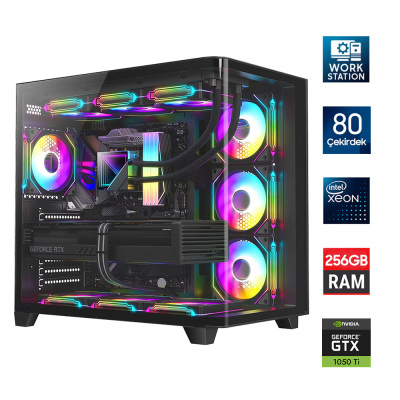 Turbox Xeon E5-2698 v4 Çift Işlemcili 80 Çekirdek 256GB 1TB NVMe 4GB GTX1050Ti Workstation Oem Paket - 1