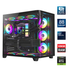 Turbox Xeon E5-2699 v4 Çift Işlemcili 88 Çekirdek 128GB 1TB NVMe RTX3050 Workstation Oem Paket - 1