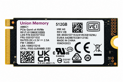 Union Memory AM6C1 512GB 2242 NVMe M.2 SSD (Bulk) - 1